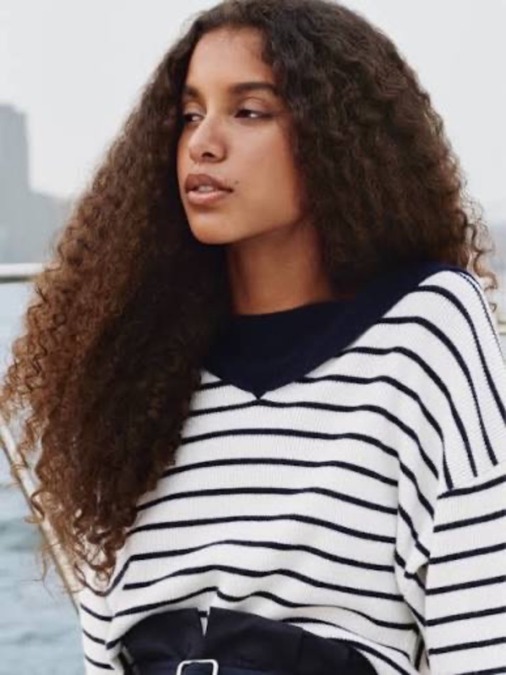 Ralph Lauren Collection striped V-neck sweater Size-M